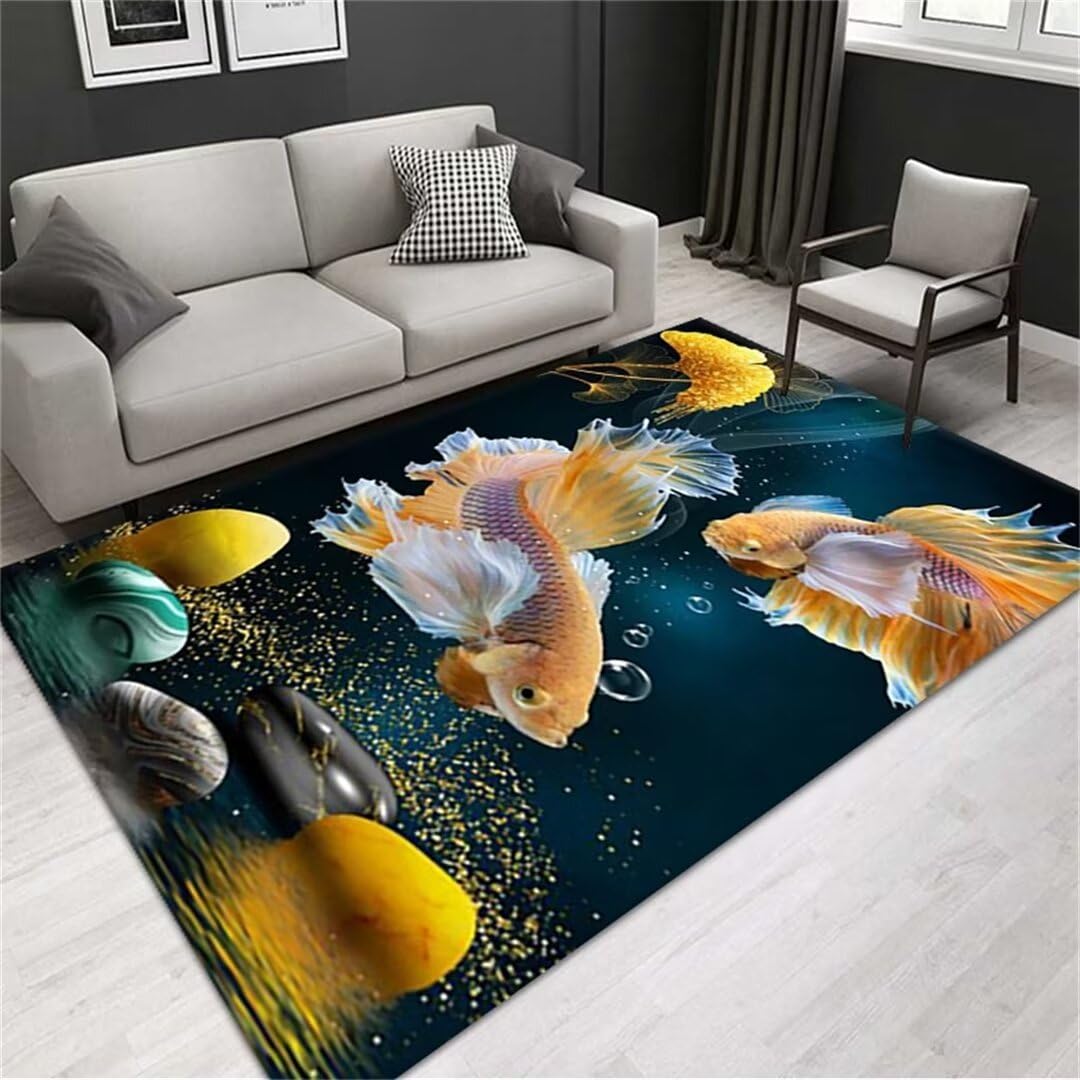 Alfombra de pelo corto grande 160x200cm lavable a máquina con estampado 3D