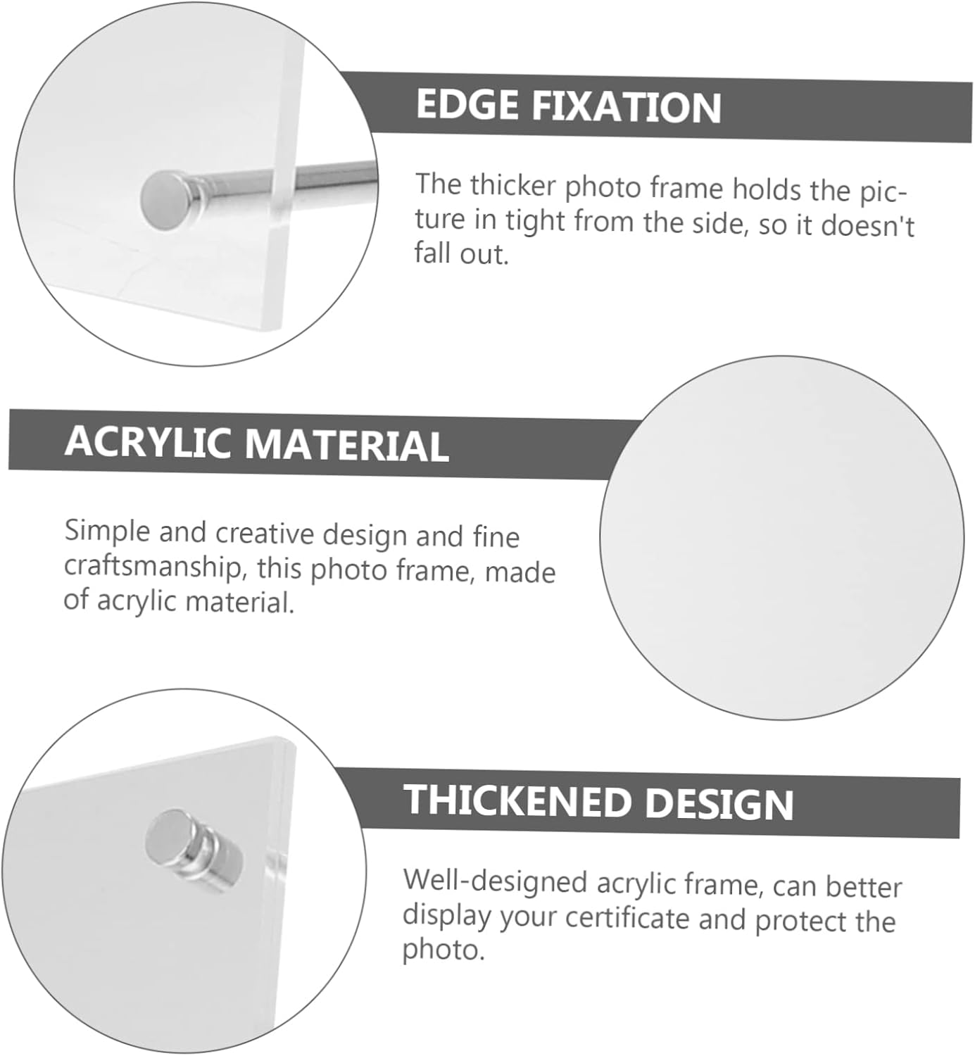 1pc Acrylic Certificate Display Frame Medal Frame for Documents and Compact for Home Decoration for Living Bedroom and Office