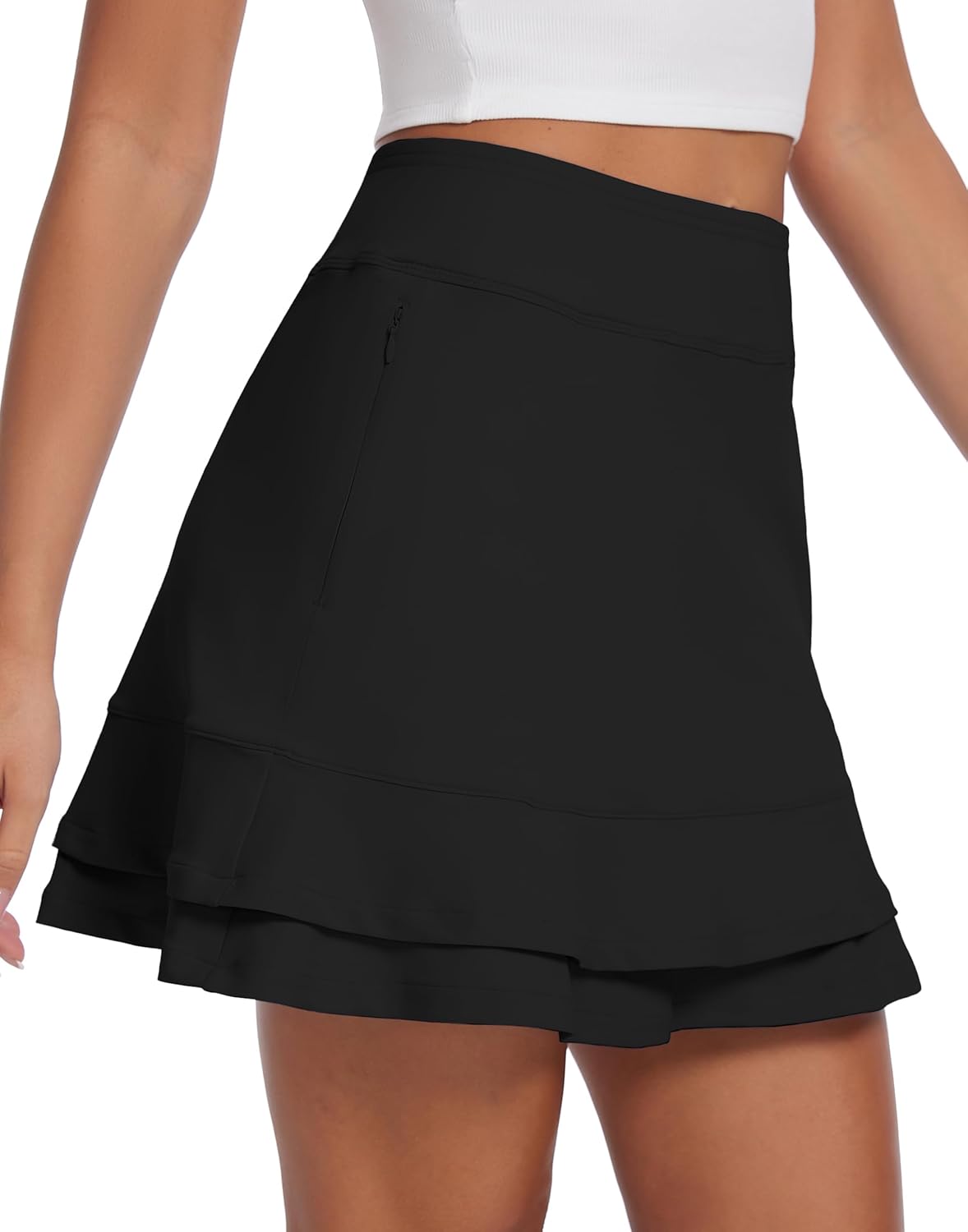 Womens Tennis Skirt 16" Skorts for Woman Dressy Casual High Waisted Golf Athletic Ruffle Skirts with Pockets