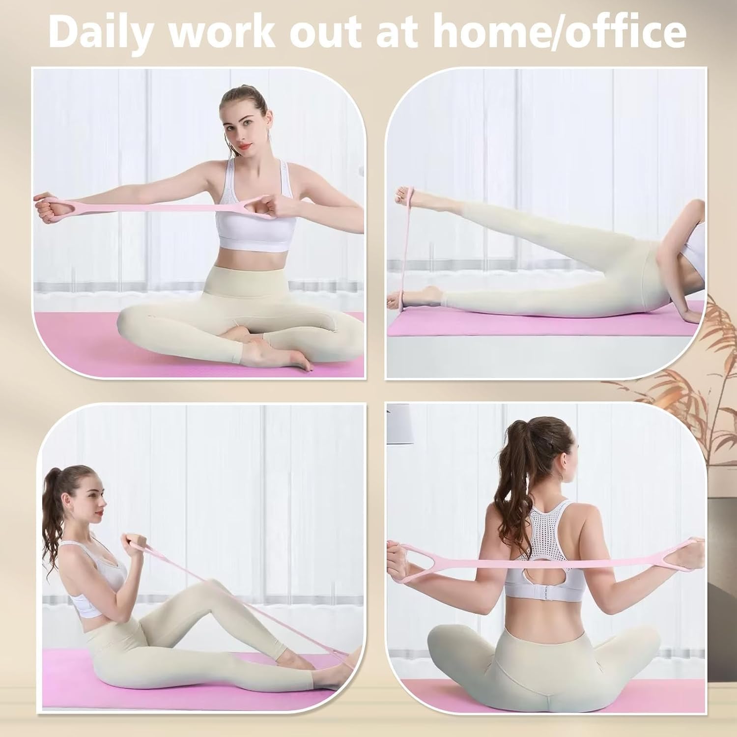 Pilates Ring Set 15PCS Pilates Equipment Set with Adjustable Ankle Wrist Weights,Yoga Ball,Figure 8 Resistance Band,Tape Measure,Pilates Bands & Accessories,Pilates Ring and Ball Set - Image 7