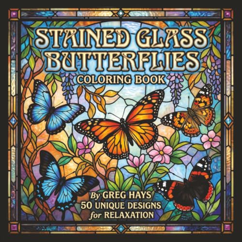 Stained Glass Butterflies Coloring Book: 50 Unique Designs for Relaxation: A Stress Relief Adult Coloring Book with Elegant Stained Glass Style ... Perfect for Gifts and Creative Expression image 2