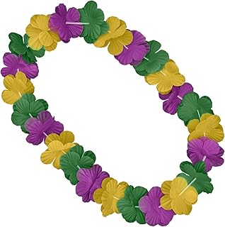 FlashingBlinkyLights Set of 12 Non-Light-Up Mardi Gras Leis Flower Necklaces