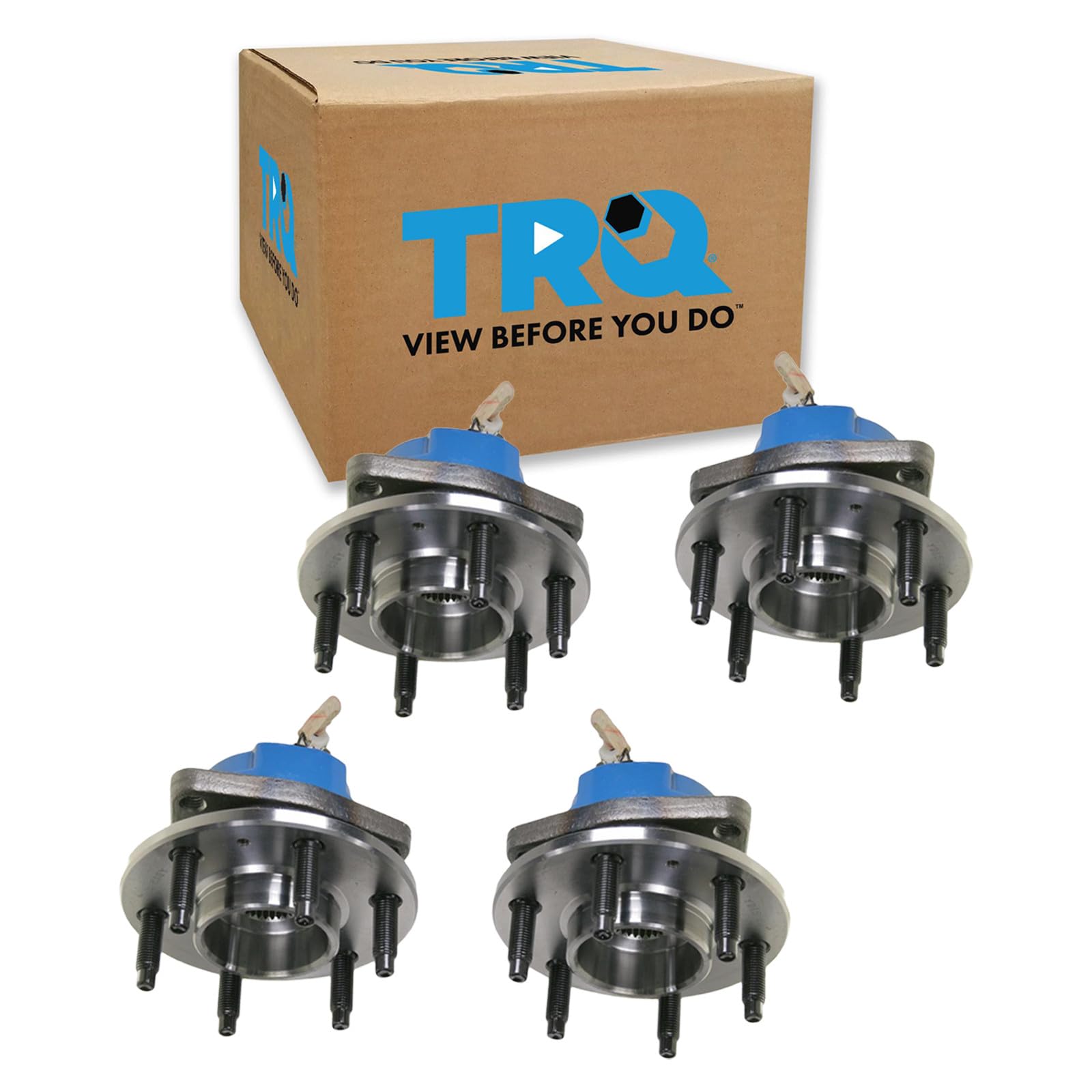 TRQ 2 Piece Wheel Bearing &amp; Hub Assembly Set AWD with ABS Sensor