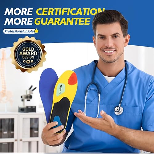 Miniatura 5 de TANSTC Plantillas de fascitis plantar de alta resistencia con soporte de arco para hombres, plantillas ortopédicas para pies planos de mujeres,