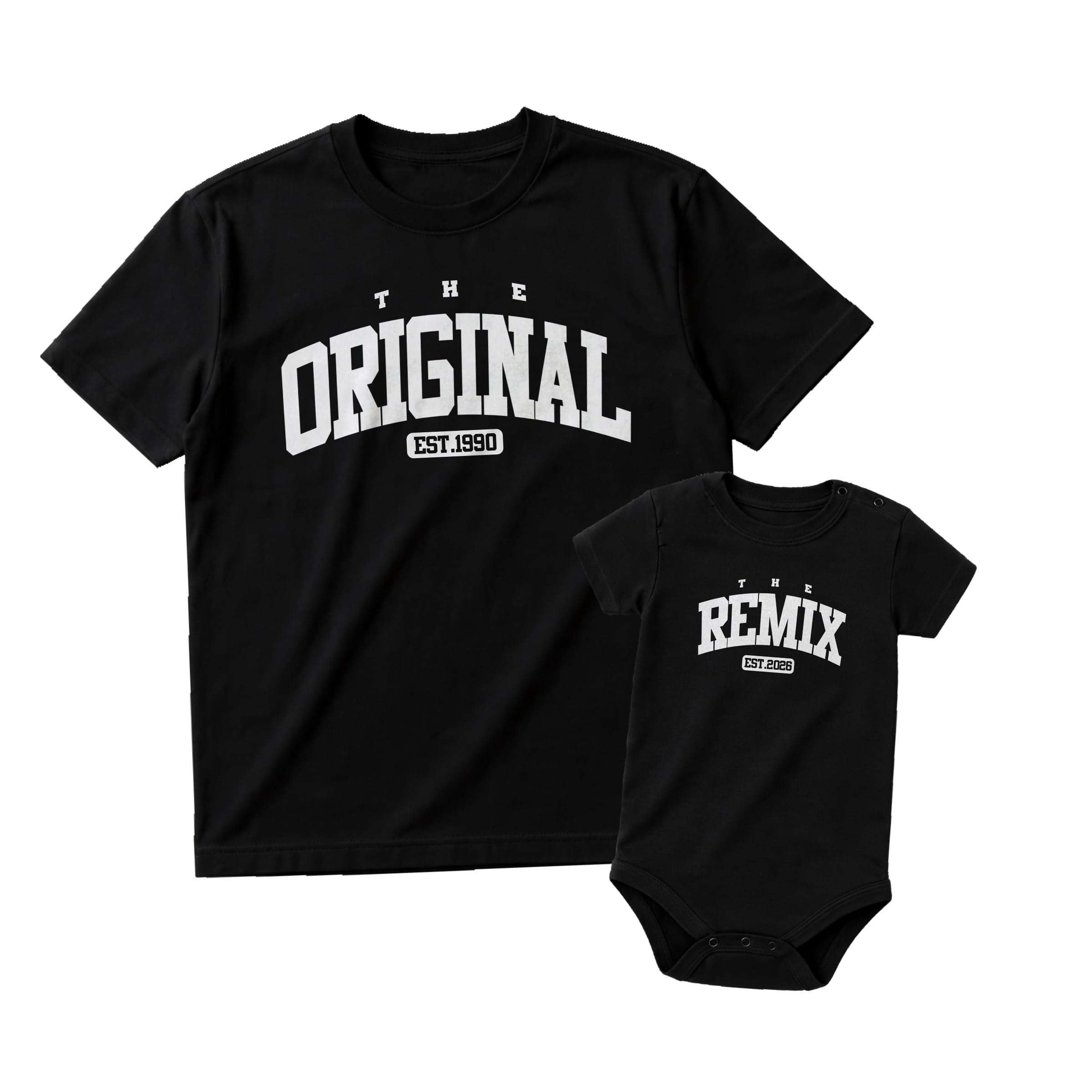 Generisch The Original The Remix | Personalisiert Partnerlook Familie Vater Sohn Mama Baby Mutter Tochter Geburt Babybody Bedruckt