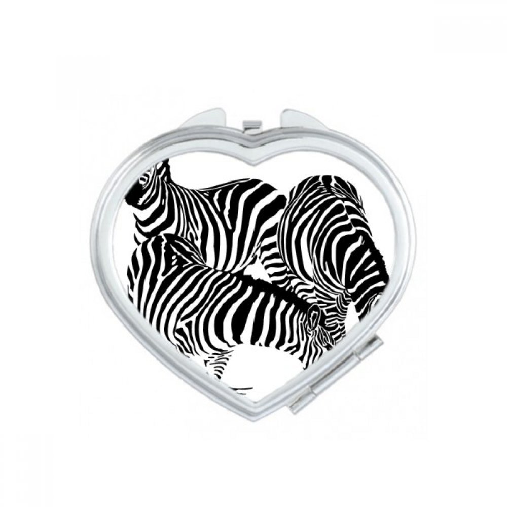 Miroir de poche zèbres mignon : mini miroir compact pour retouches maquillage au quotidien