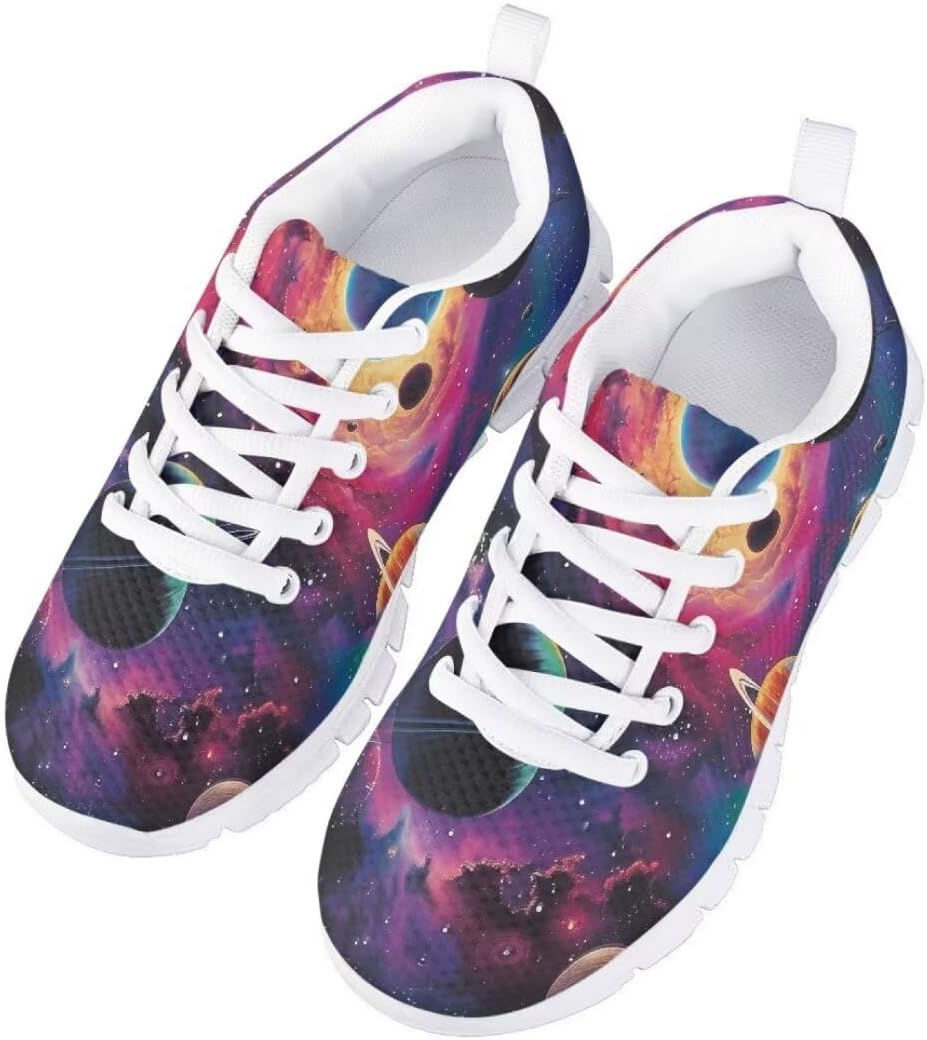 Pinupub Kids Lace Up Sneakers for Boys Girls Novelty Fashion Running Hiking Sports Tennis Shoes