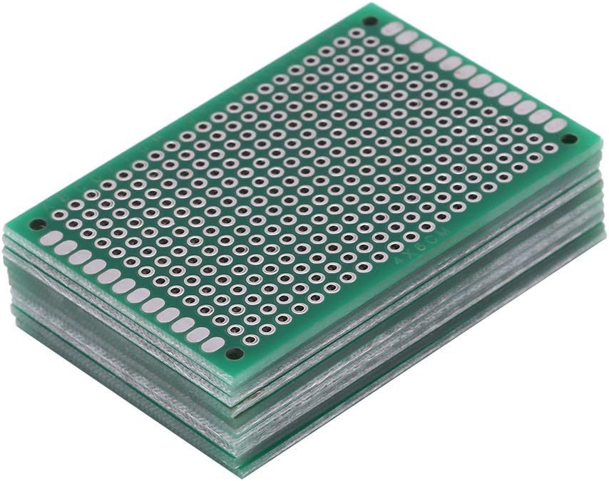 Zunate 10-Piece 4x6cm Universal Double Sided Tin Plated PCB Board Prototype Circuit Board Holder for Point to Point DIY Soldering