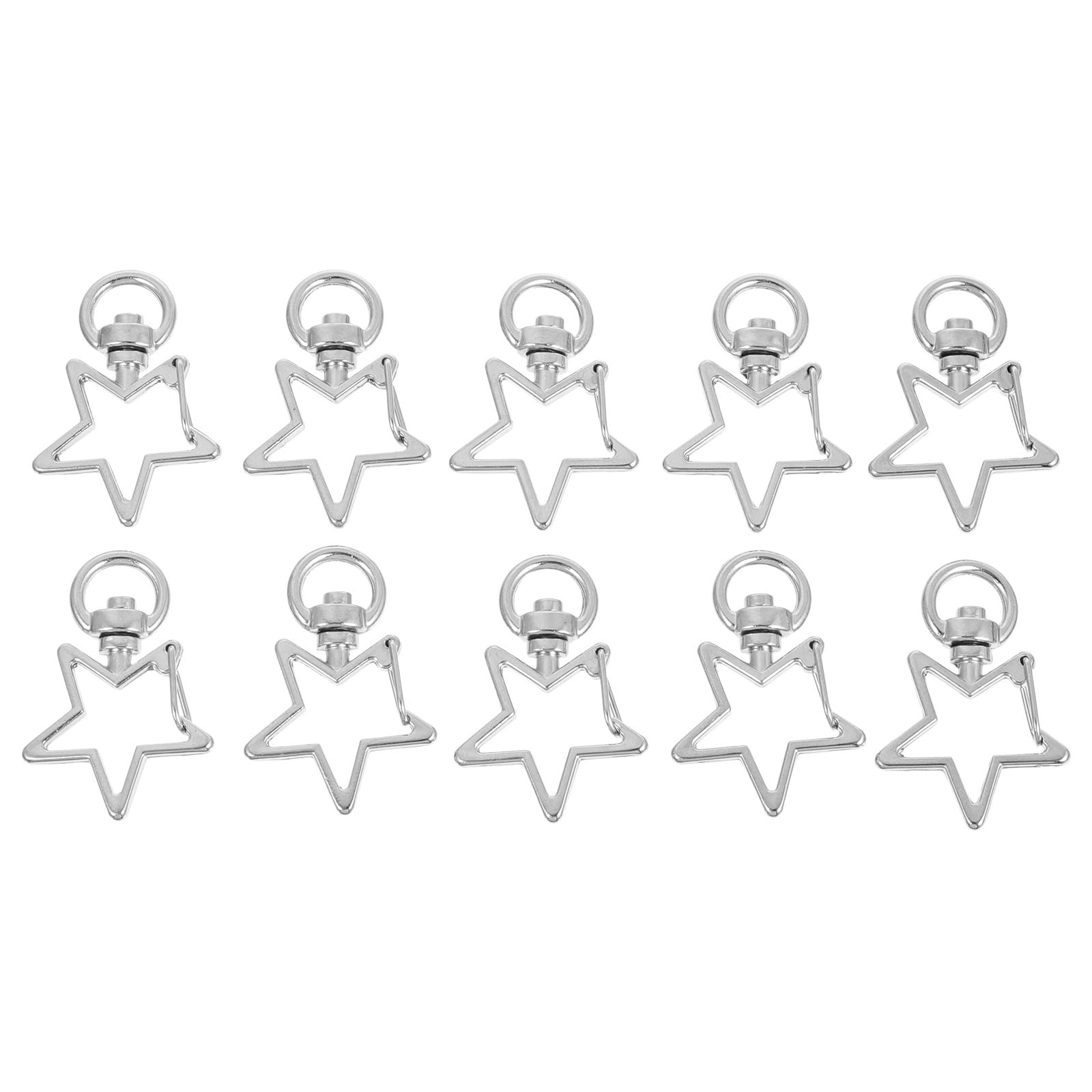 Tofficu Mosquetones de Estrella Plateados con Llaveros 40 Piezas para Manualidades y Diseño de Joyas, Cierre de Langosta Giratorio 360°, Accesorios de Metal para Mochila, Bolso y Uso