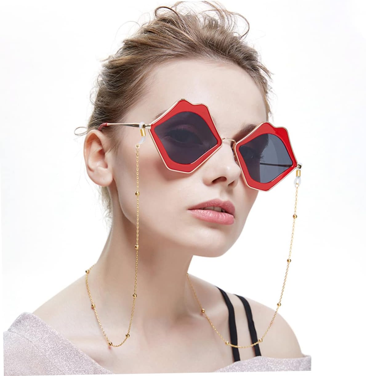 LIOOBO Glasses Rope Blue Eyeglasses Chains Silver Eyeglass Chain Glasses Accessory Decorative Glasses Cord