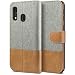 Produktbild BEZ Handyhülle für Samsung Galaxy A40 Hülle, Tasche Kompatibel für Samsung Galaxy A40, Schutzhüllen aus Klappetui mit Kreditkartenhaltern, Ständer, Magnetverschluss, Grau