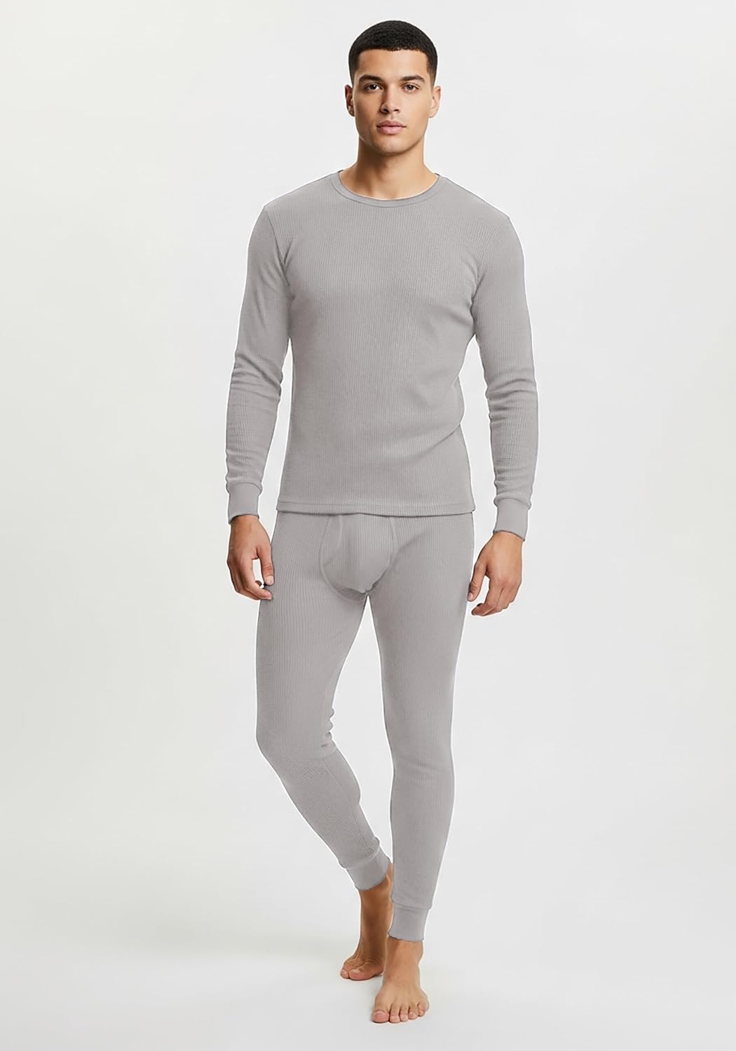 Andrew Scott Men's Traditional Waffle Thermal Top & Bottom Set | Cotton Blend Base Layer Shirt -Long John Underwear