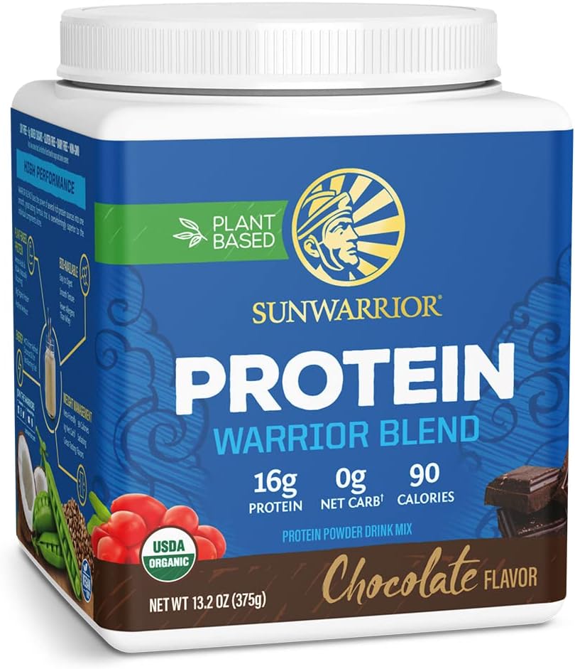 Vegan Protein Powder with BCAA | Organic Hemp Seed Protein Gluten Free Non-GMO Dairy Free Soy Sugar Free Low Carb Plant Based Protein Powder | Berry 15 SRV 375 G | Warrior Blend by Sunwarrior : Health & Household