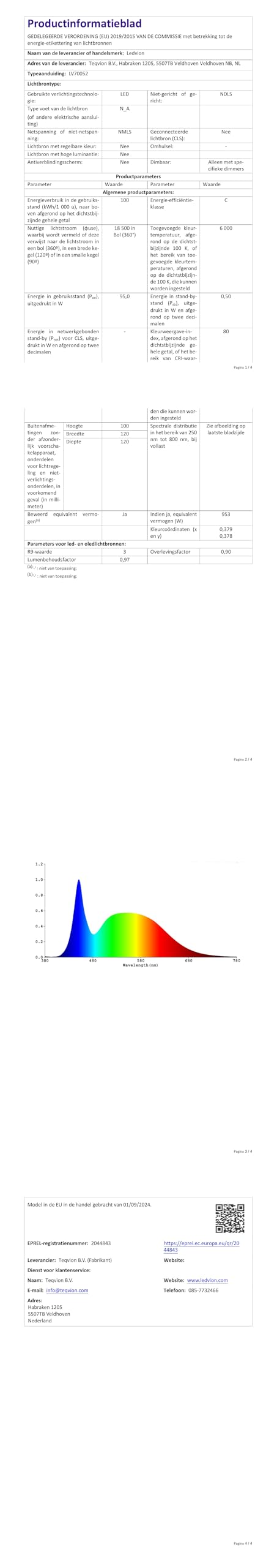 Ledvion - LED Lineal High Bay 100W (6000K, 175lm/W, regulable, IP65), 5 Años de Garantía, Eficiencia Energética