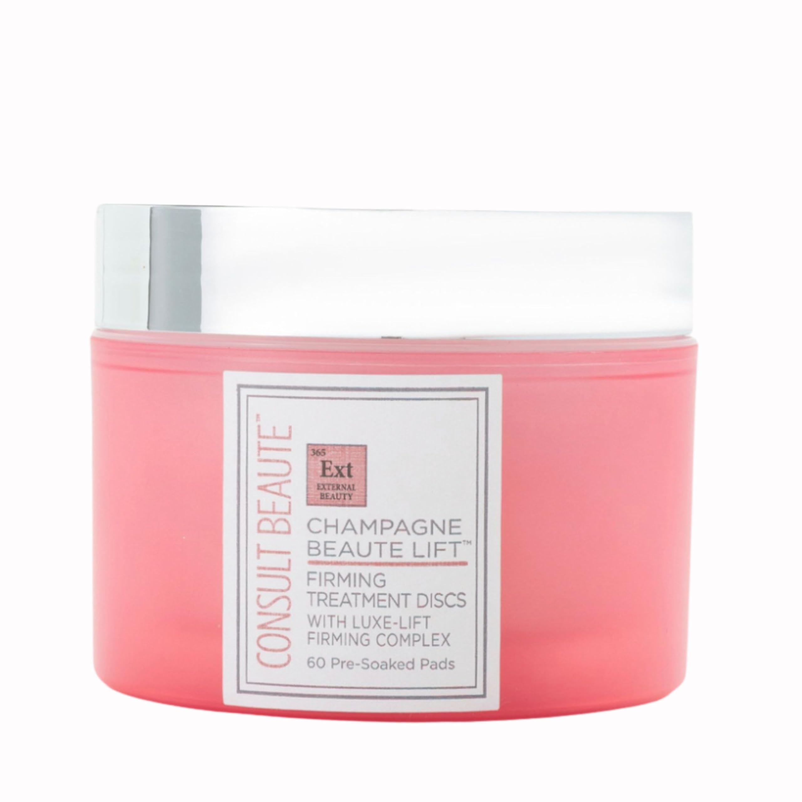 Consult Beaute - Champagne Lift Face Firming Treatment Pads - Rejuvenate Sagging Skin - Exfoliates and Smoothes Lines Wrinkles - Peptides, Glycolic Acid, Caviar Extract - Pre-Soaked Disc - 60 Count