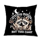 Foritho Funny Motivational Raccoon Pillow Covers 18x18, Funny Raccoon Gifts for Coworkers Teens, Humorous Inspirational Trash Panda Throw Pillow Covers for Home Office Dorm