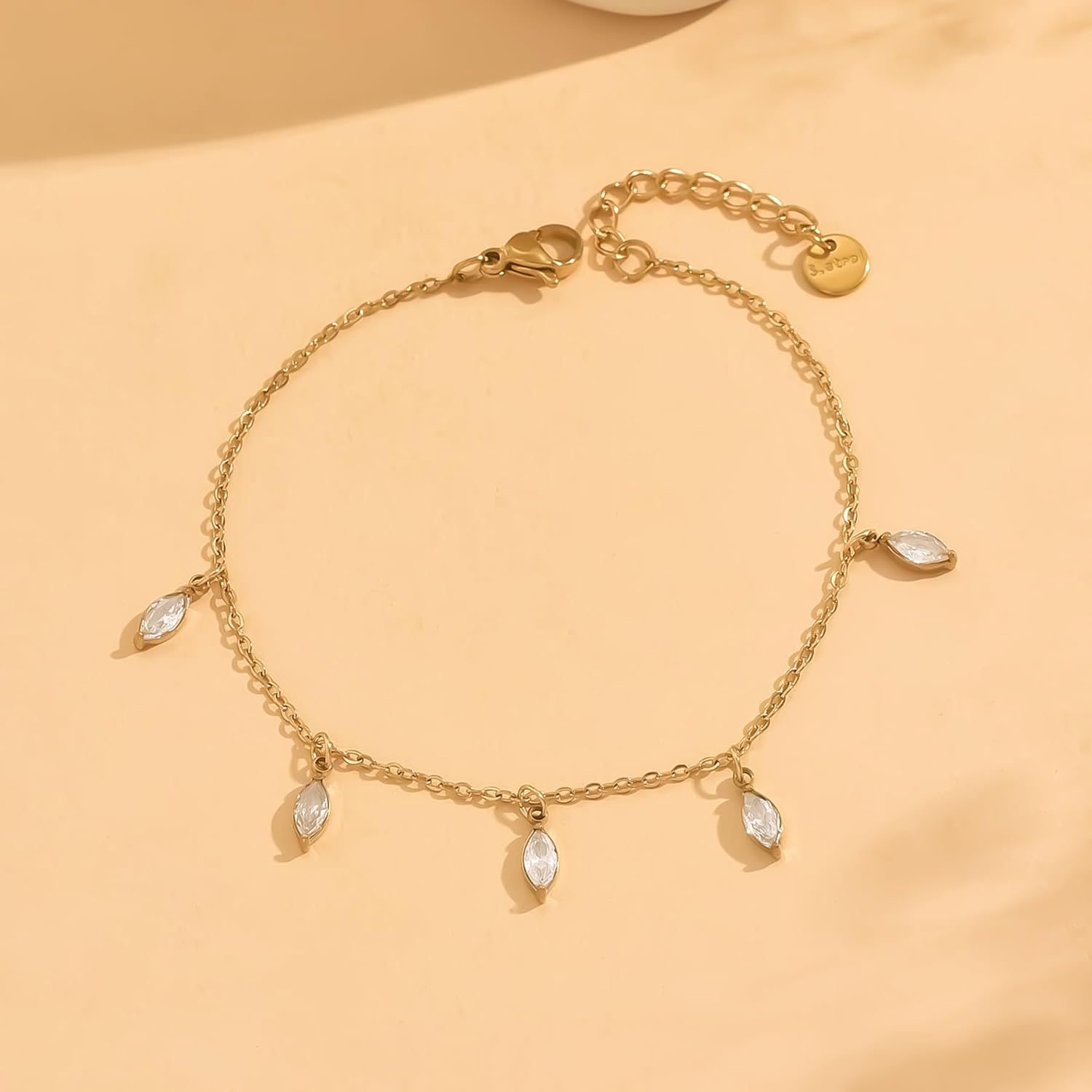 Gold Chain Bracelets for Women 18K Gold Plated Fruit CZ Chunky Cuban Chain Starfish Charm Bracelet Simple Jewelry Christmas Gift - Image 6