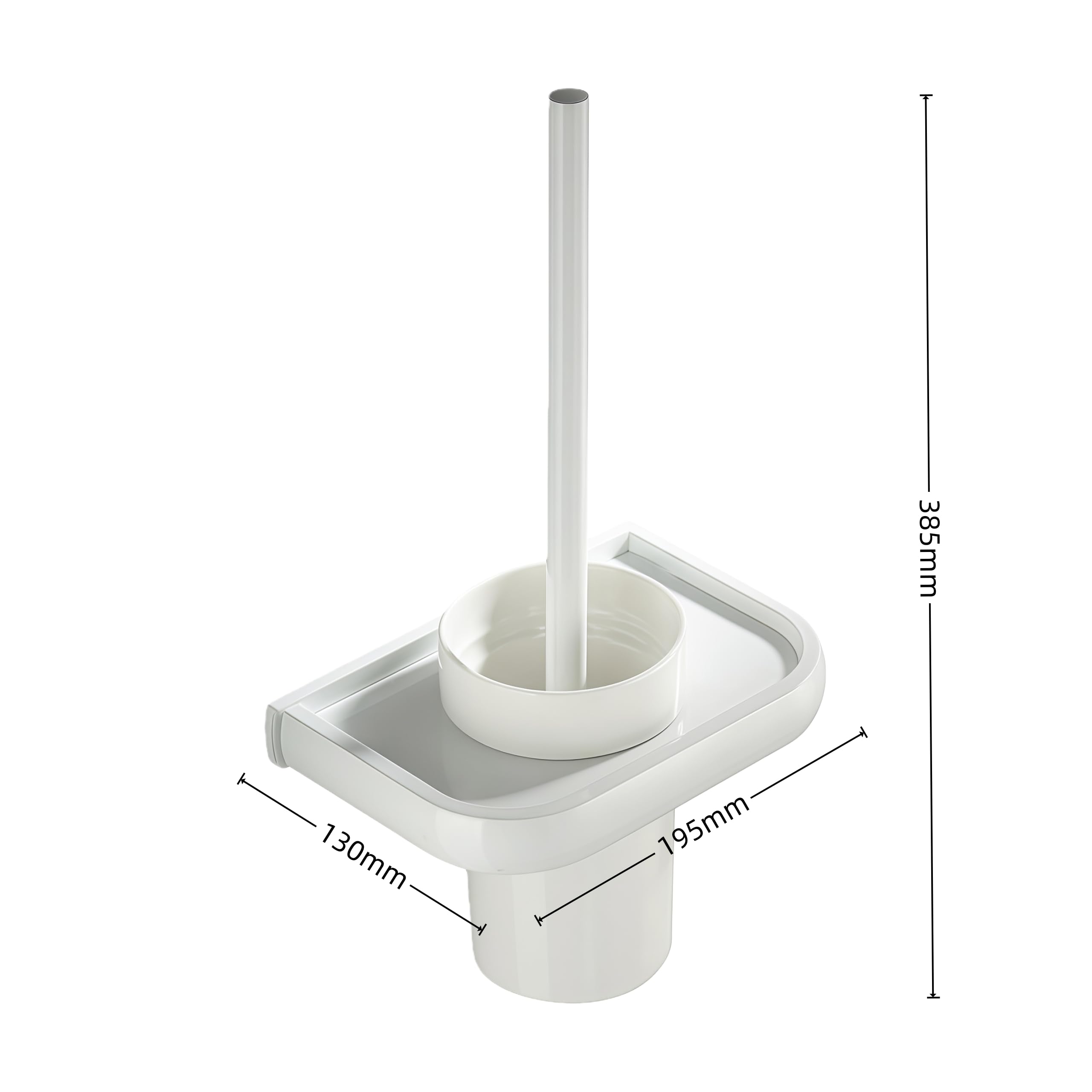 Cepillo Inodoro Escobillas de Inodoro Escobillero WC Latón Cobre Antiguo/Cepillo/Blanco/Negro Accesorios de baño Montado en la Pared-Blanco