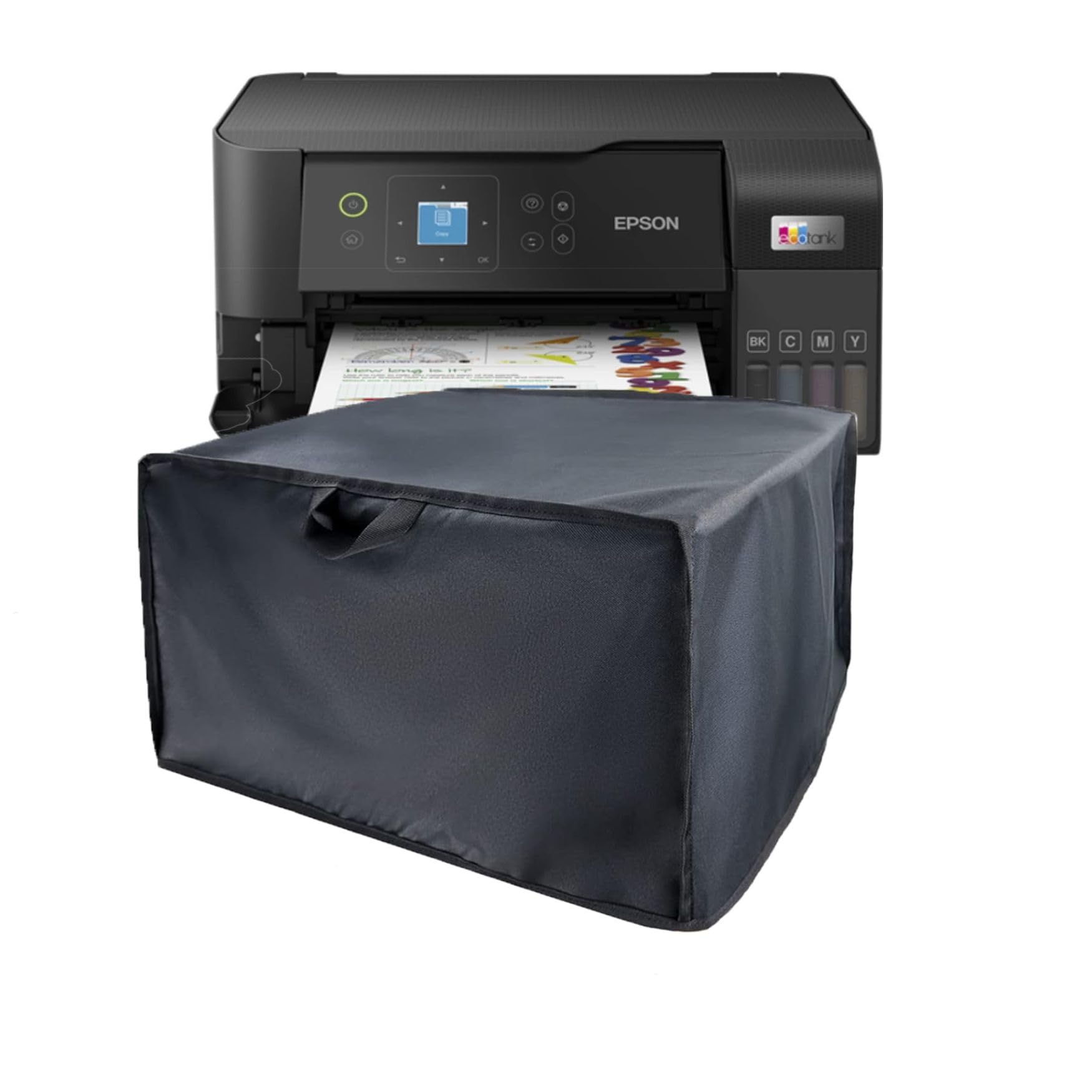 Printer Dust Cover Compatible for Epson EcoTank L3560 Multi-function WiFi Ink Tank Printer,Premium Nylon, Water-Resistant, Durable, Anti-Static Protection for Home & Office Printers (Dorca)- Black-image-42