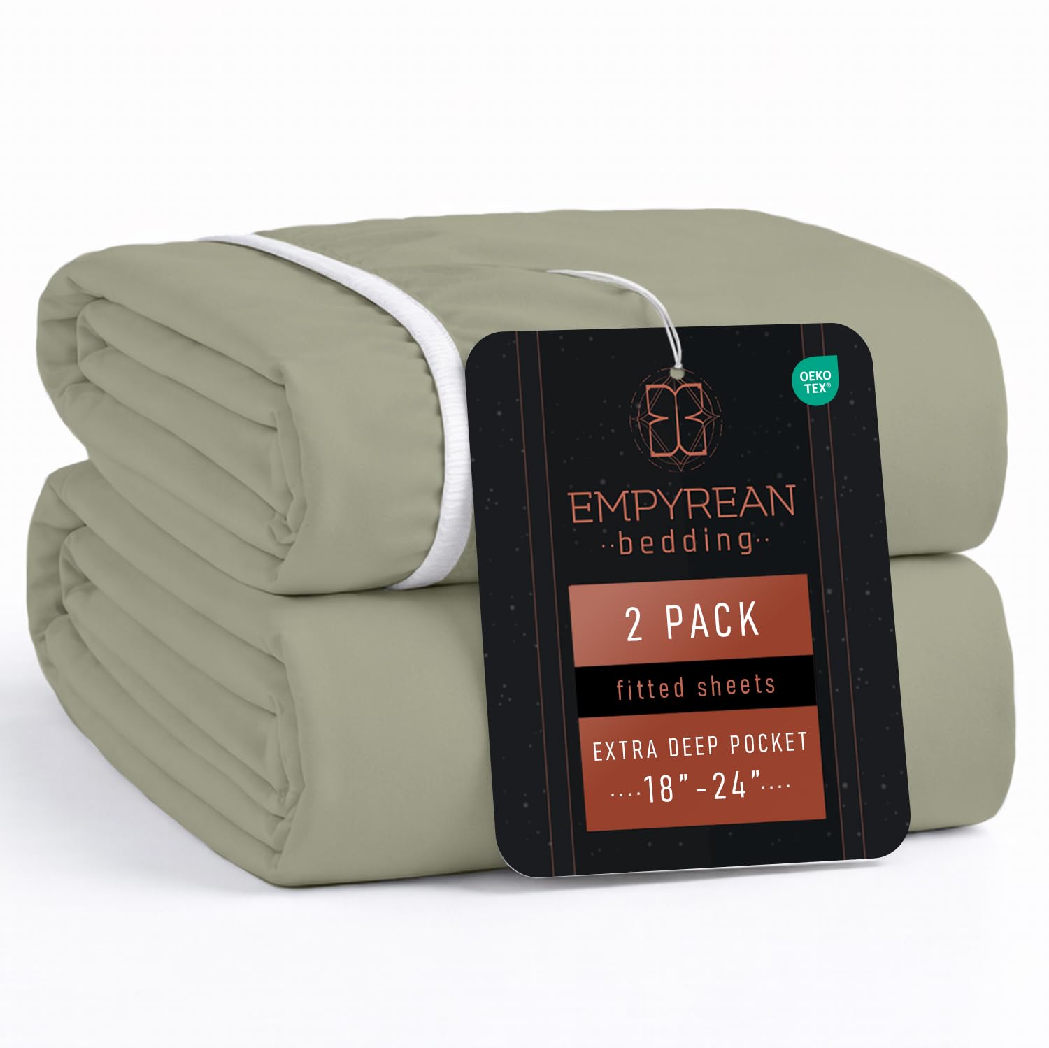 Empyrean 2 Pack Light Green Fitted Sheet Extra Deep