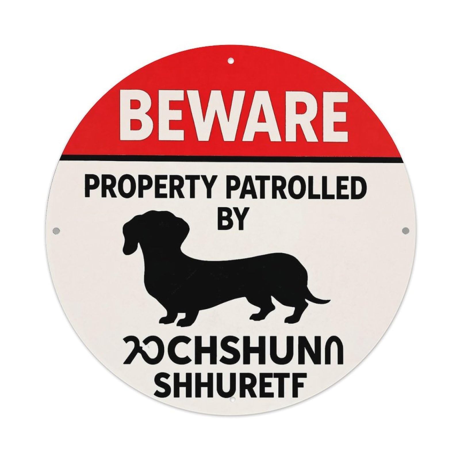Jdyansheng Vintage Beware Property Patrolled By Dachshund Tin Sign Metal Poster Metal Signs For Home Man Cave Bar Cafe Kitchen Laundry Room Wall Decorations 8X8 Inches