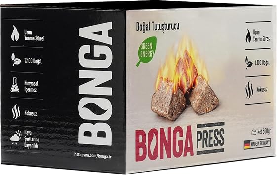 BONGA Stove, Fireplace, Barbecue Igniter 35 Pieces 500 gr - Gel And Leek Alternative Natural Wood Wool Press