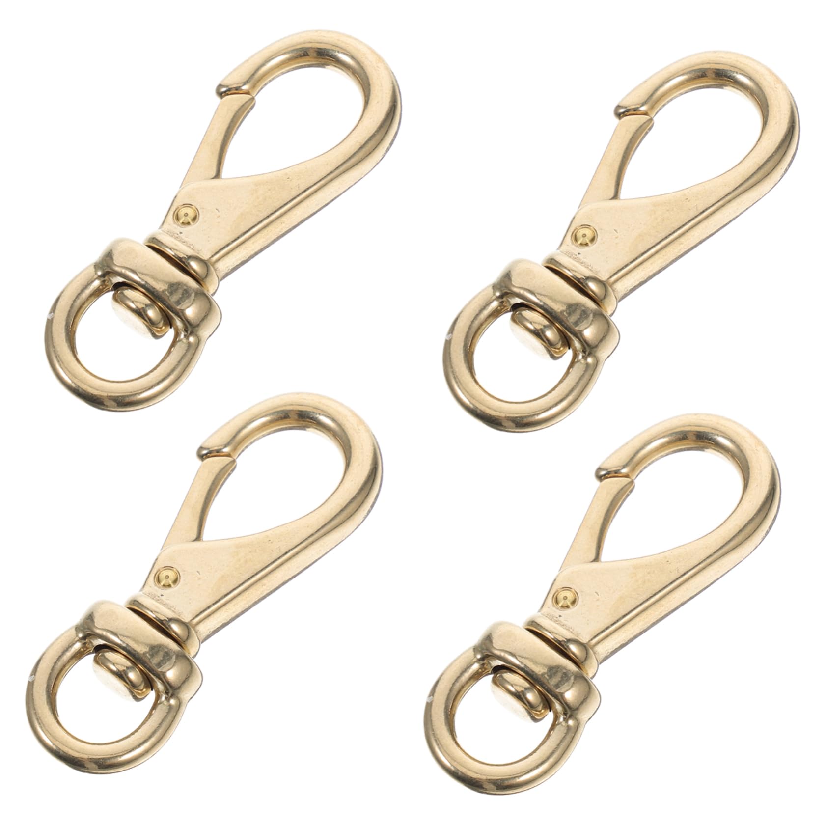 PRETYZOOM 4 Pack Solid Brass Swivel Lobster Claw Hooks Lanyard Hooks for Keychains Dog Harnesses Straps Bags
