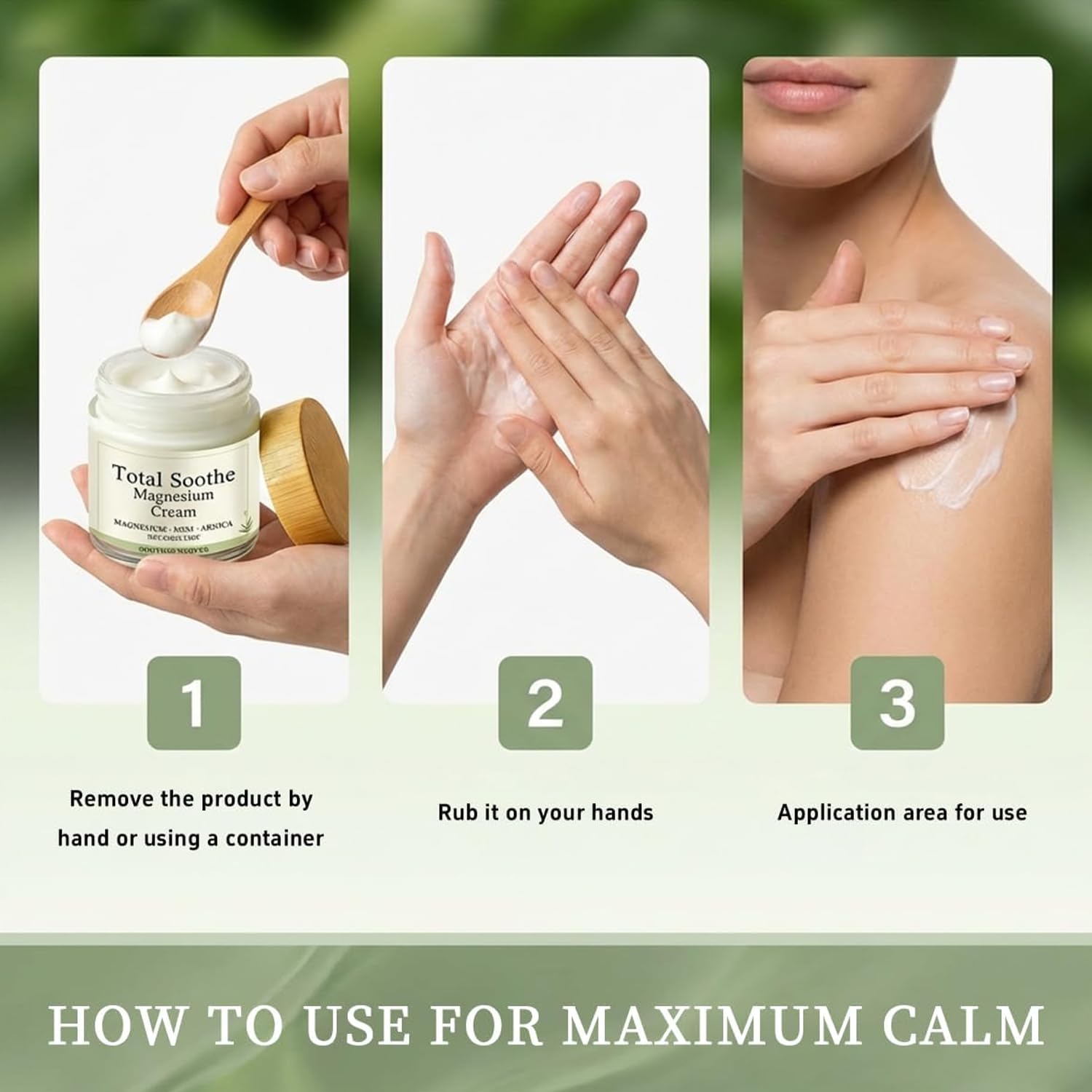 Total Soothe Magnesium Cream, Magnesium MSM & Arnica Muscle Relief Cream for Joints, Knees & Back, Fast-Absorbing, Non-Greasy Body Moisturizer for Muscle Soreness & Recovery-2.12 oz — view 5