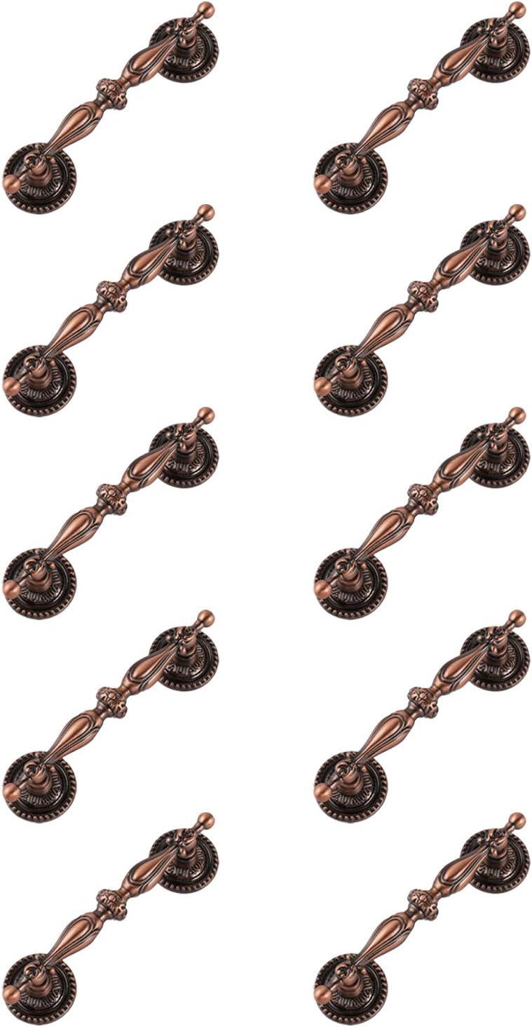 Probrico 10 Pack Cabinet Handles in Antique Copper Finish,Vintage Drawer Pulls for Kitchen,Classic Style Dresser Handles