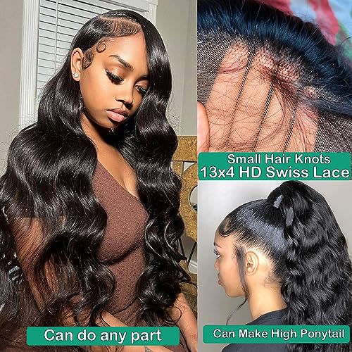 Peruca frontal de renda de orelha a orelha de 33 x 10 para mulheres negras, cabelo humano sem cola,