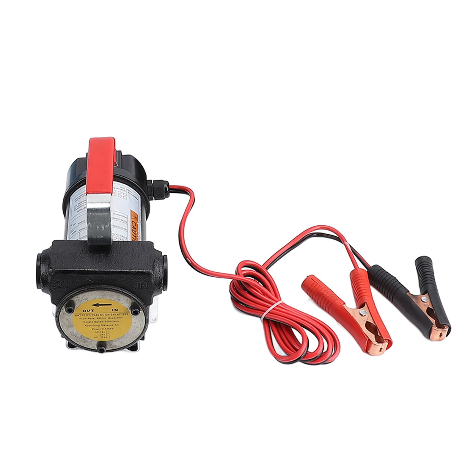 Zestaw Elektrycznej Pompy Paliwa 12 V, Guma PVC, Stalowa Pompa do Przetaczania Paliwa, 155 W z Wężem Wlotowym o Długości 2 M, Wężem Wylotowym i dyszą o Długości 4 M, do Pojazdów