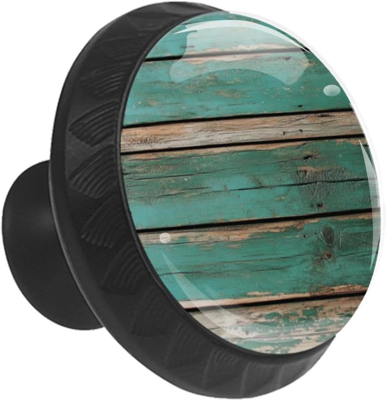 Black Rustic Distressed Teal Green Barn Wood P (2) Multi-Scene Drawer Knobs, Decorative Cabinet Hardware for Home Interior Decoration
