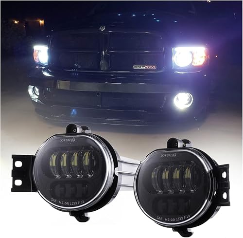 Miniatura 9 de Z-OFFROAD Conjunto de luz antiniebla LED aprobada por DOT con DRL blanca compatible con Dodge Ram 1500 2002-2008 Dodge Ram 25003500 2003-2009 -1 par