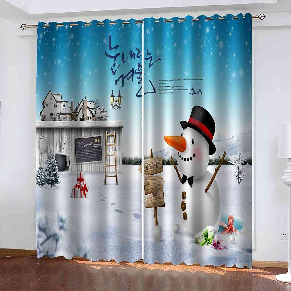 Rideaux occultants enfant Noël 3D isolant thermique phonique salon