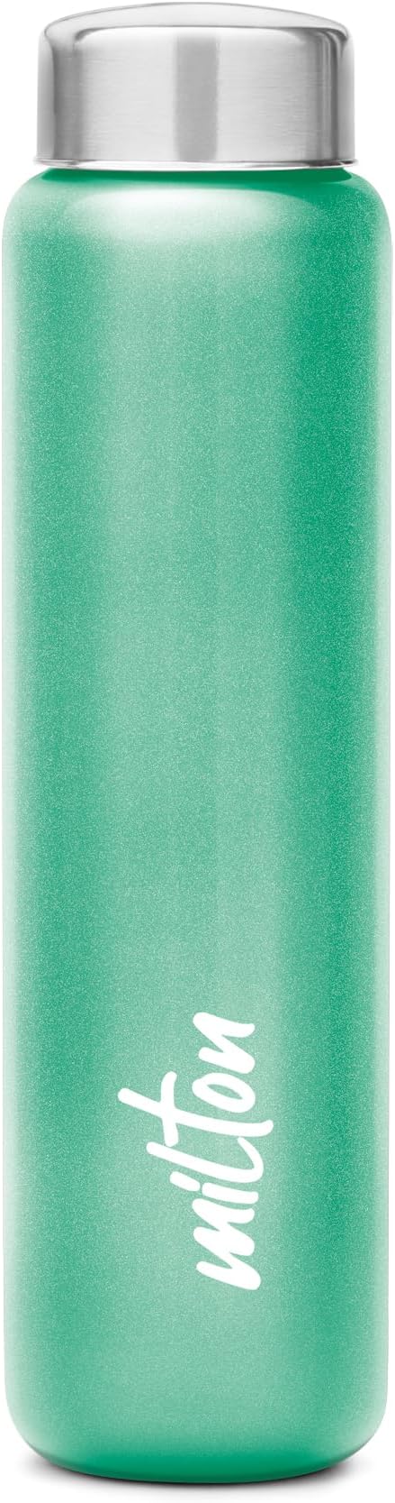 Milton Aqua 1000 Stainless Steel Water Bottle, 950 ml, Light Green | Single walled | Leak Proof | Easy Grip | Easy to Carry | Gym Bottle | Home | Kitchen | Hiking | Treking Bottle | Travel Bottle