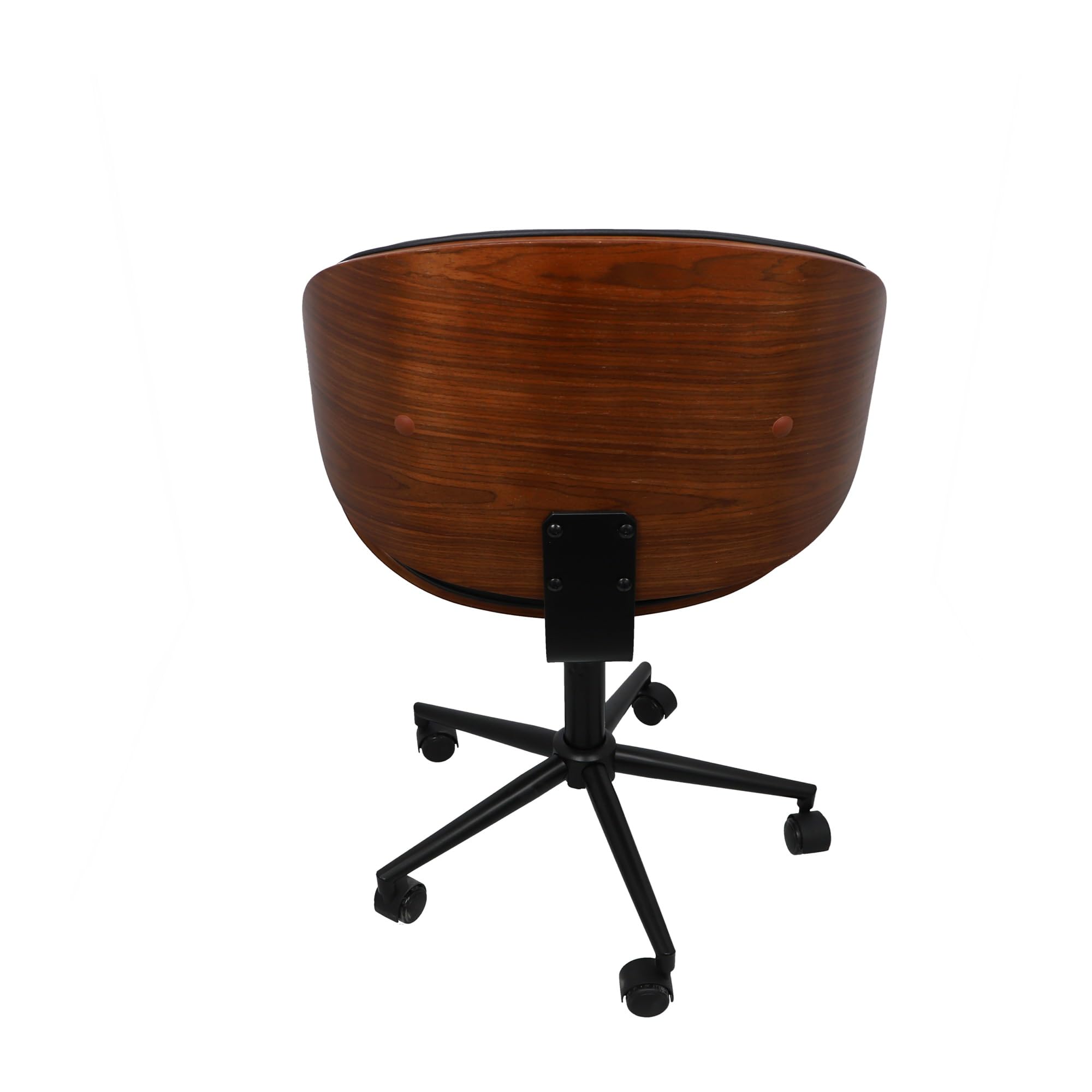 WELL HOME MOBILIARIO & DECORACIÓN Sedia da Ufficio 'Argi' Nera 52 x 46 x 63 cm, Pelle Sintetica, Nero, 52x46x63cm