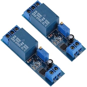 NE555 Relay Module Adjustable 0-10 Seconds Time Relay 5 V Pack of 2