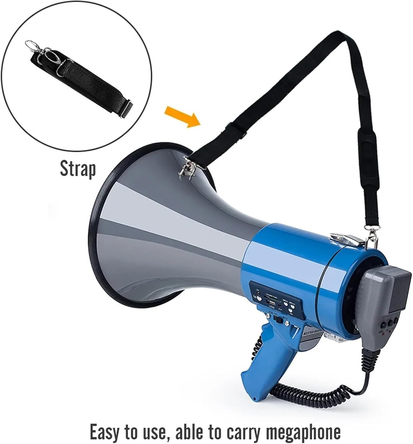 50W Portable Megaphone with Recording & High Volume - Clear Sound for Cheerleading, Football & Safety Training