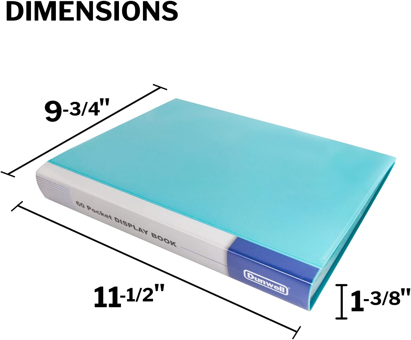 Dunwell Binder with Plastic Sleeves 60-Pocket - Presentation Book 8.5x11 (Aqua) Displays 120 Pages, Portfolio Folder with 8.5 x 11 Sheet Protectors for Documents, Collectibles, Kids Artwork