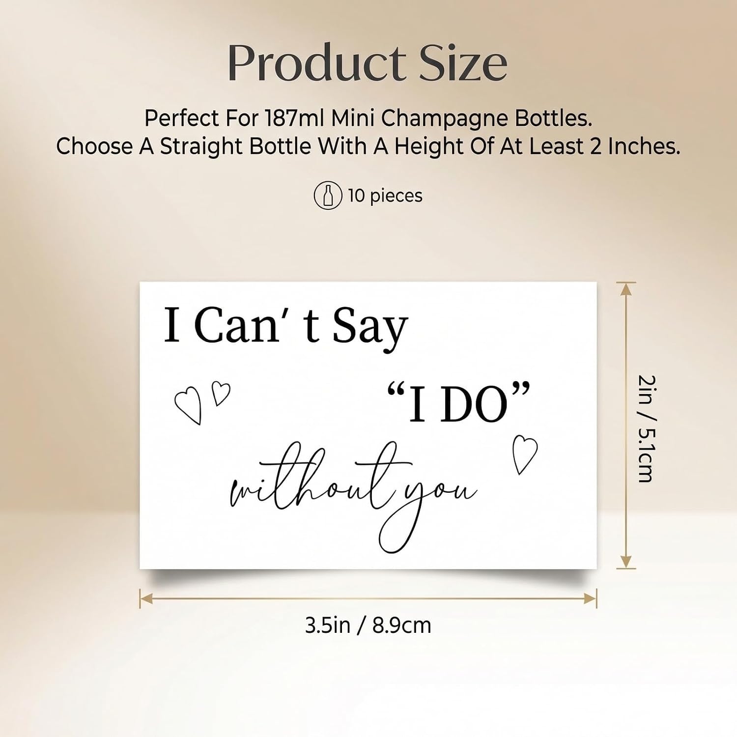 10 Bridesmaid Proposal Mini Champagne Labels, I Can't Say I Do Without You Stickers for Bridal Shower, Bachelorette Party Supplies, Bridesmaid Gift Box Decor (3.5x2 in)