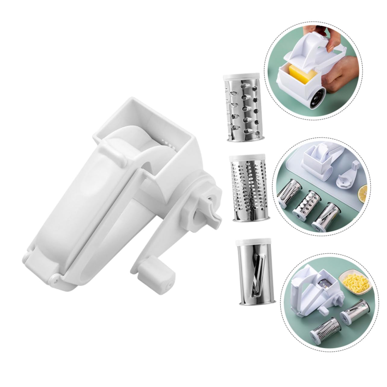 DECHOUS 1Set Manual Rotary Cheese Grater Grater for Cheese Chocolate and Nuts Multi Function Kitchen Gadget Easy to Use and Clean