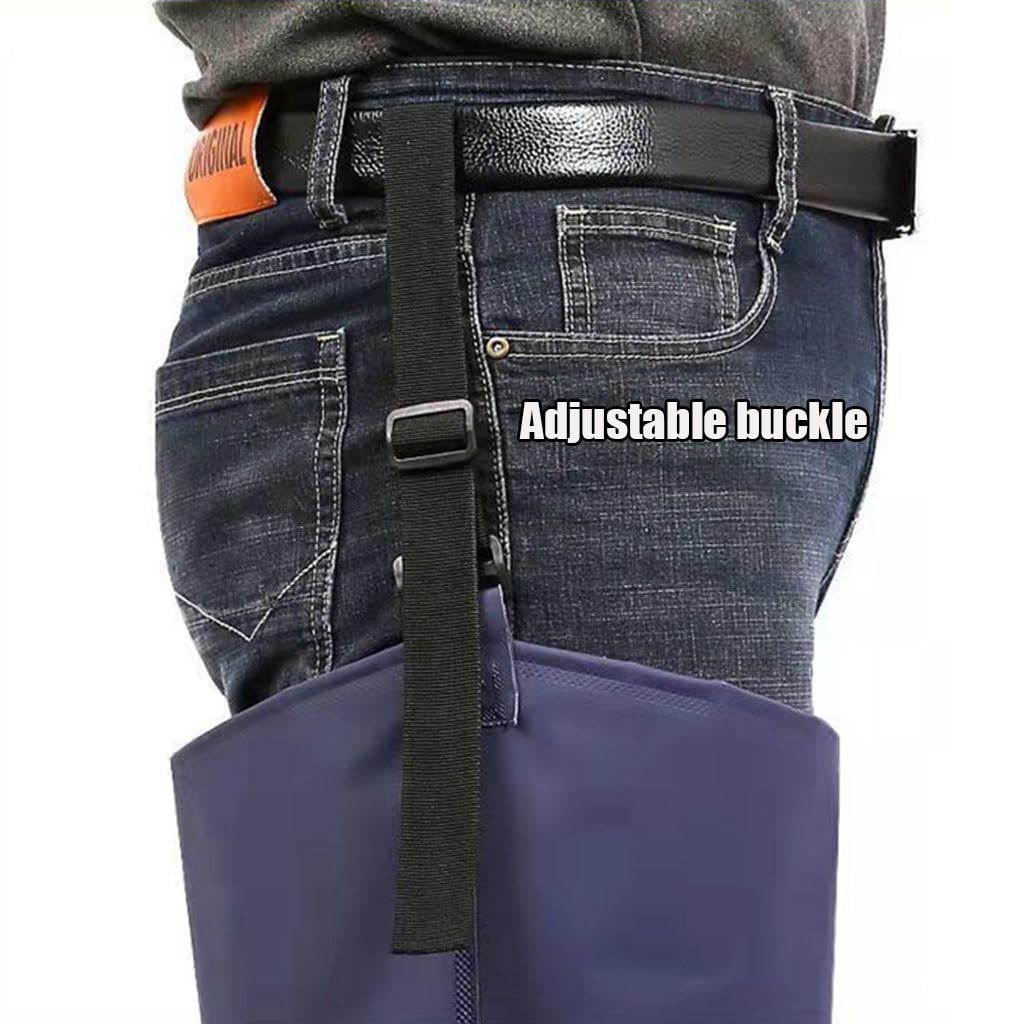 Wodoodporne wodery, Wodery wędkarskie Wodery biodrowe Czarne wodoodporne buty wędkarskie z PVC z regulowaną klamrą(10)
