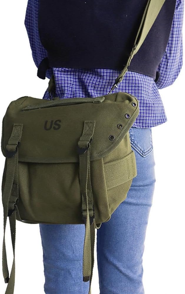 M1961 M1956 Butt Pack Bag Pouch US Vietnam Era Canvas Combat Field Gear with Straps
