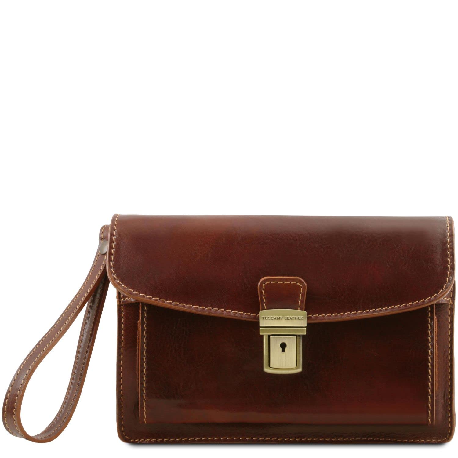Tuscany Leather Max Elegante Handgelenktasche/Herrentasche aus Leder