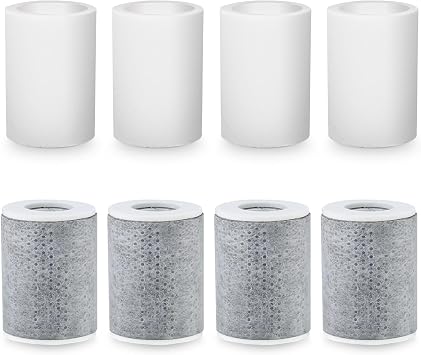 8 PCS Faucet Filter Cartridge Replacement for Kitchen & Bathroom Sink, 4 PP Cotton Fiber 4 Carbon Fiber for Faucet Extender Improve Water Conditions Removes Chlorine Fluoride Heavy Metal