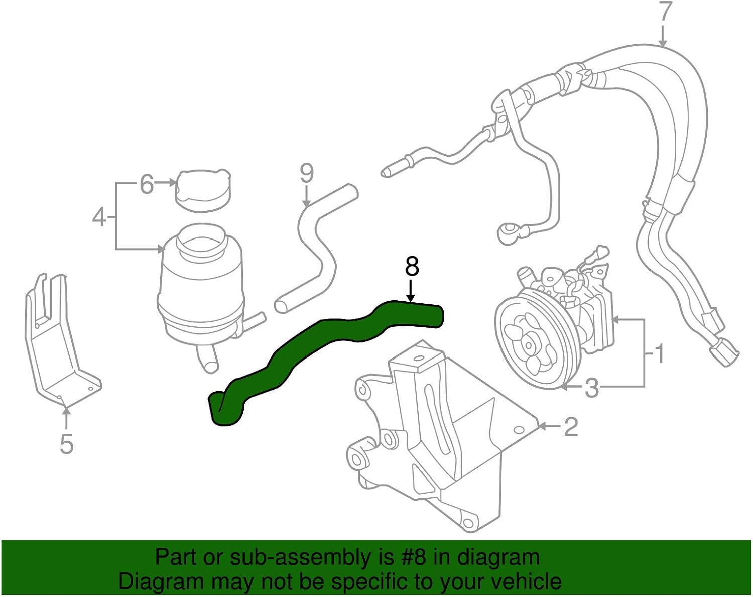 Subaru 2004-2007 STi Impreza WRX Power Steering Suction Hose 34611FE130 Genuine OEM