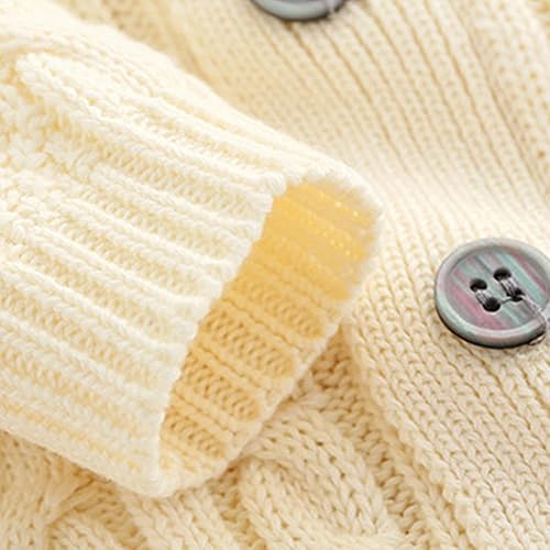 Miniatura 5 de chengchuang Mameluco de punto para bebé recién nacido, de manga larga, cálido, conjunto de gorro cálido