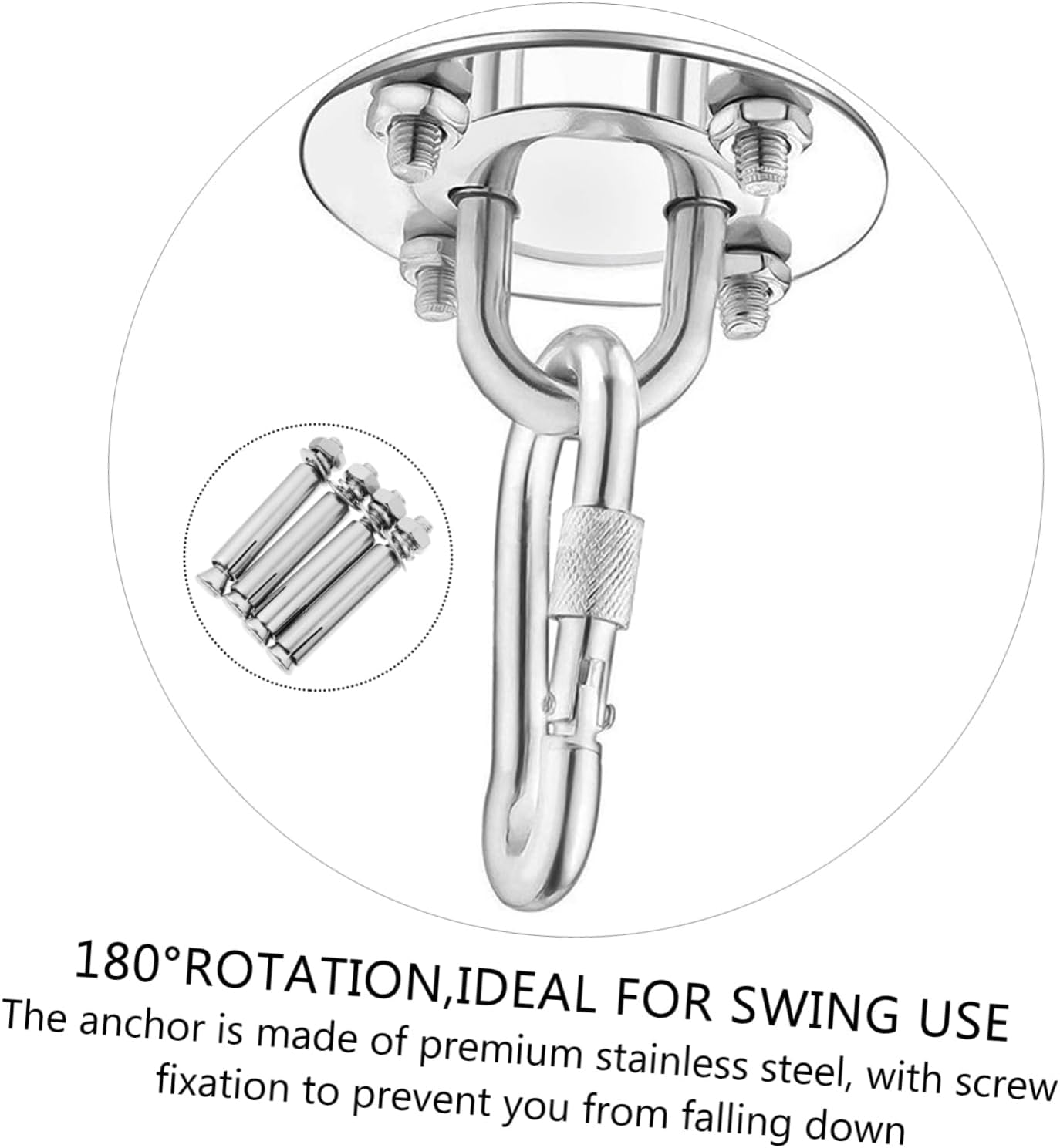 POPETPOP 304 Stainless Steel Fixed Yoga Anchor Plate Adjustable Lifting Fitness Anchor for Aerial Yoga for Home and Studio Use