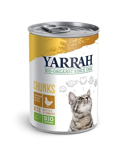 Yarrah Pollo, 405 g, alimento orgánico para Gatos, Paquete de 6 (6 x 405 g)