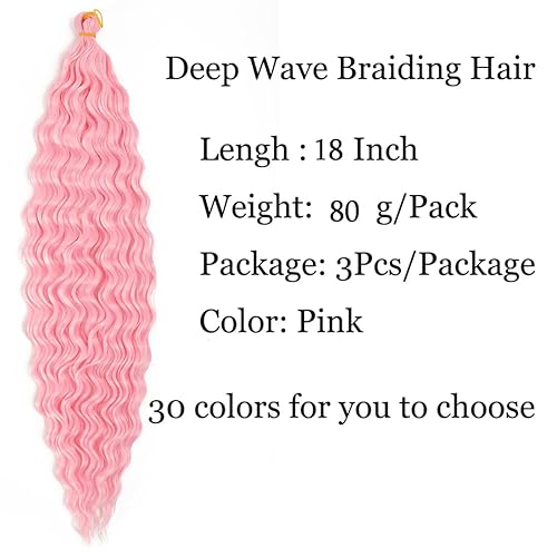 Miniatura 10 de Extensiones de cabello ondulado con ganchillo de 24 pulgadas, extensiones de cabello rizado rizado trenzado, 3 paquetes de trenzas largas onduladas